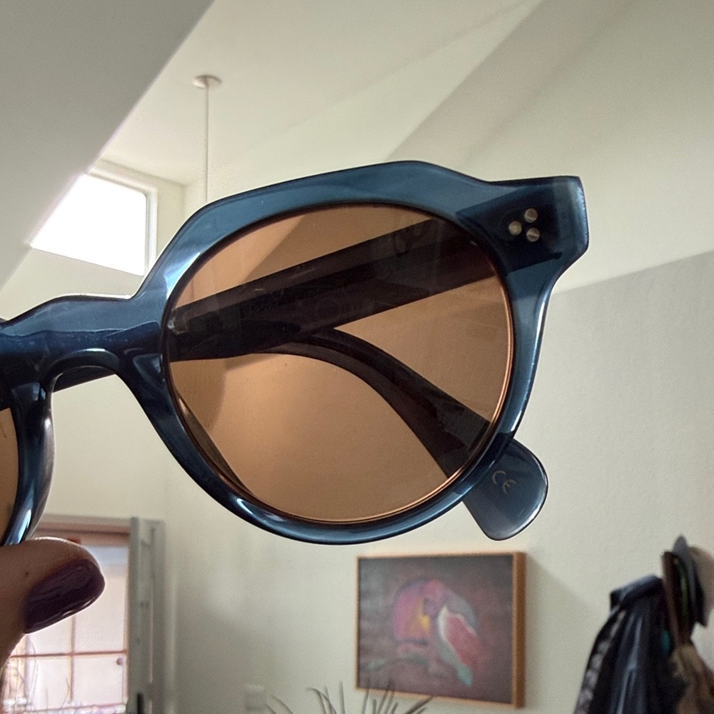 Oliver Peoples Irven blue Round Black Sunglasses - Picture 3 of 11